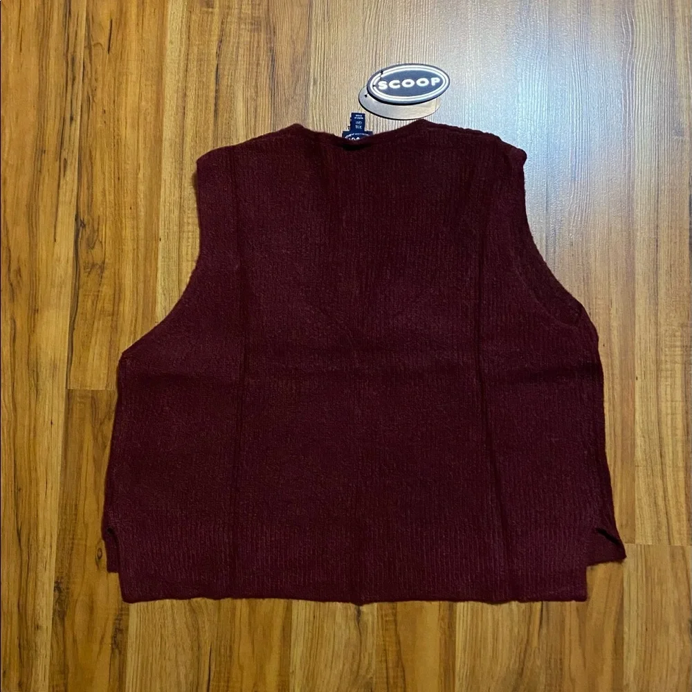 Scoop Women's Sleeveless V-Neck Cable Knit Cropped Sweater Vest Size XXL - Picture 6 of 11